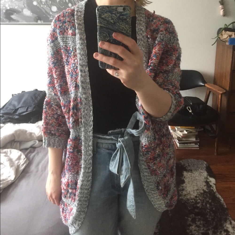 Anthropologie Rainbow Pink Slub Sweater Medium